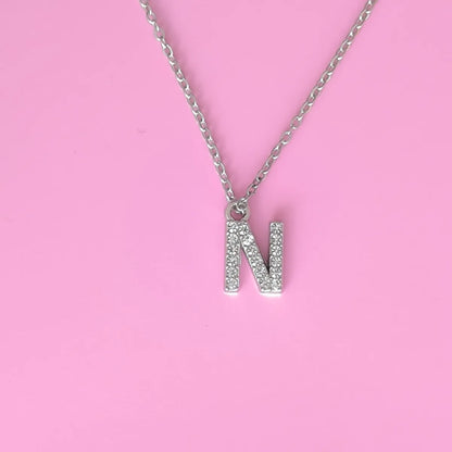 Elegant Simple Style Shiny Letter Rhinestones Alloy Wholesale Pendant Necklace