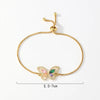 Elegant Simple Style Snake Butterfly Copper Plating Hollow Out Inlay Zircon 18k Gold Plated Bracelets