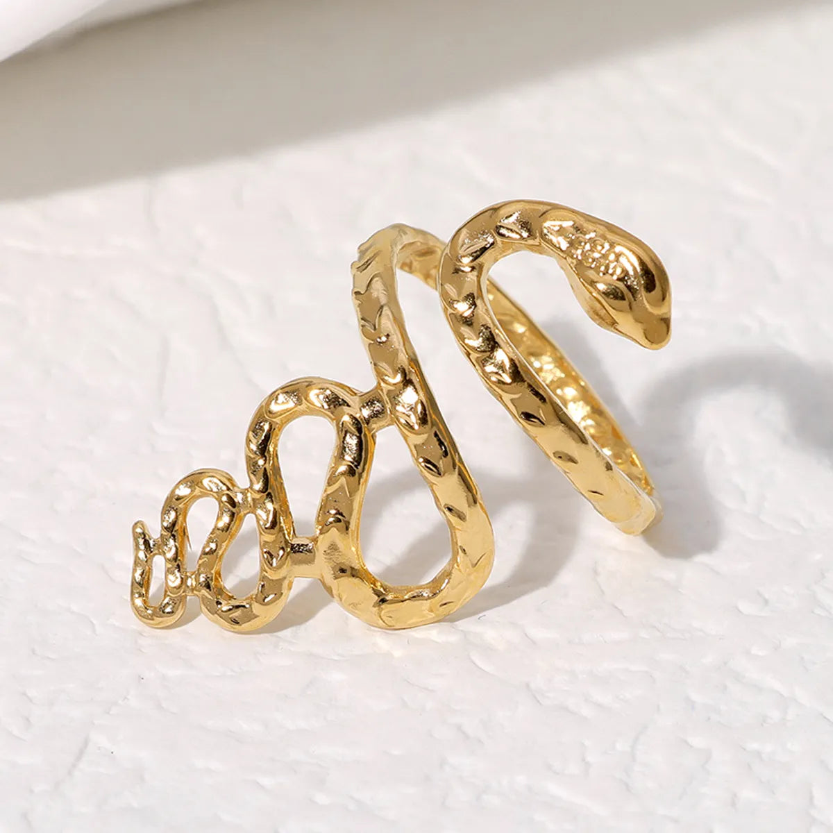 Elegant Simple Style Snake Stainless Steel Plating 18k Gold Plated Open Rings