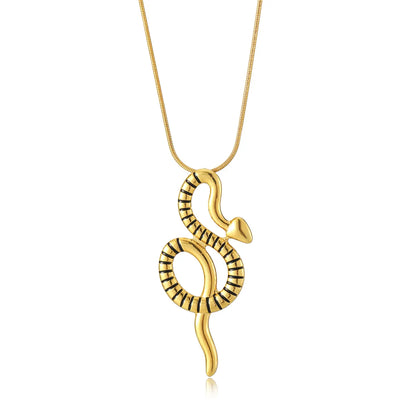 Elegant Simple Style Snake Stainless Steel Plating 18k Gold Plated Pendant Necklace