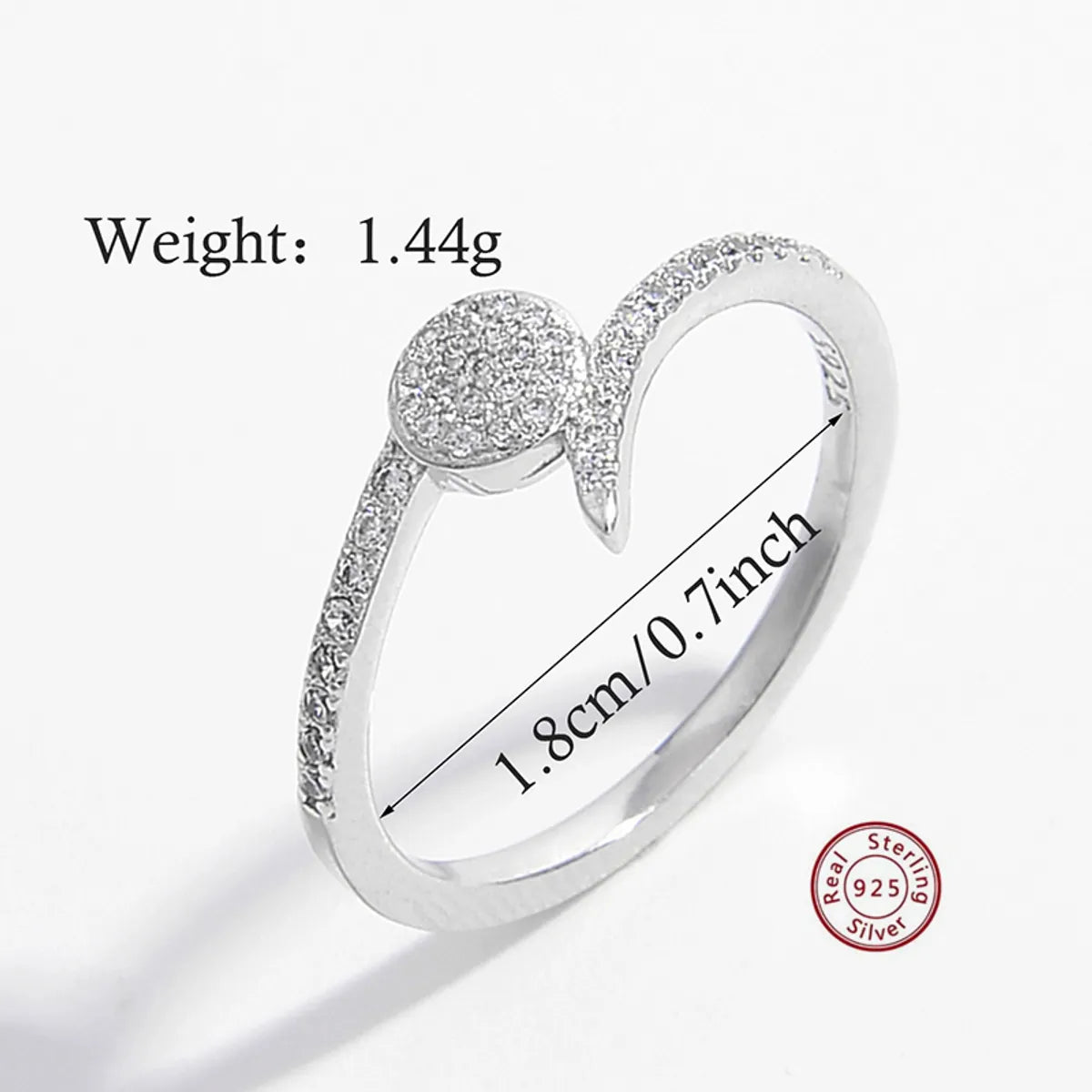 Elegant Simple Style Snake Sterling Silver Plating Inlay Zircon 14k Gold Plated Rose Gold Plated White Gold Plated Rings