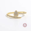 Elegant Simple Style Snake Sterling Silver Plating Inlay Zircon 14k Gold Plated Rose Gold Plated White Gold Plated Rings