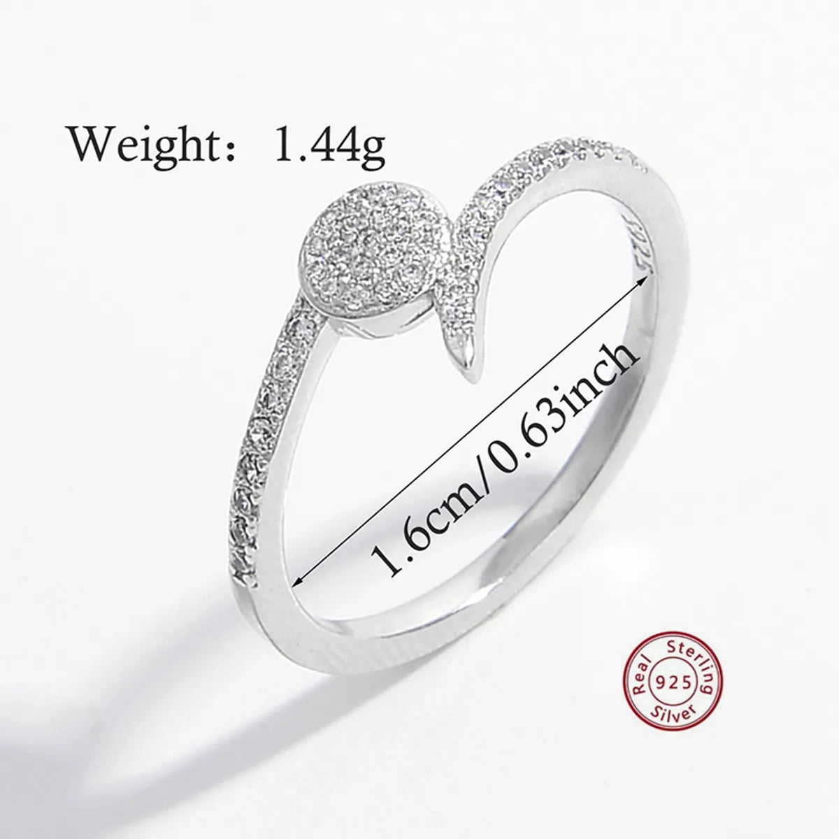 Elegant Simple Style Snake Sterling Silver Plating Inlay Zircon 14k Gold Plated Rose Gold Plated White Gold Plated Rings