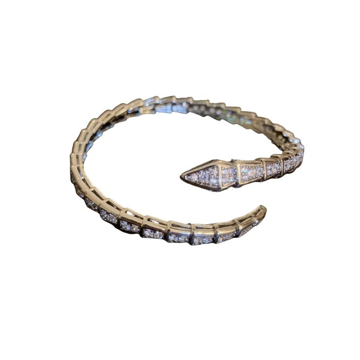 Elegant Simple Style Snake Zircon Copper Plastic Wholesale Bangle