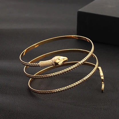 Elegant Simple Style Snake Zircon Copper Plastic Wholesale Bangle