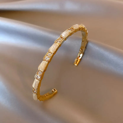 Elegant Simple Style Snake Zircon Copper Plastic Wholesale Bangle