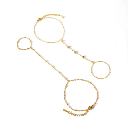 Elegant Simple Style Solid Color 304 Stainless Steel 18K Gold Plated Bracelets In Bulk