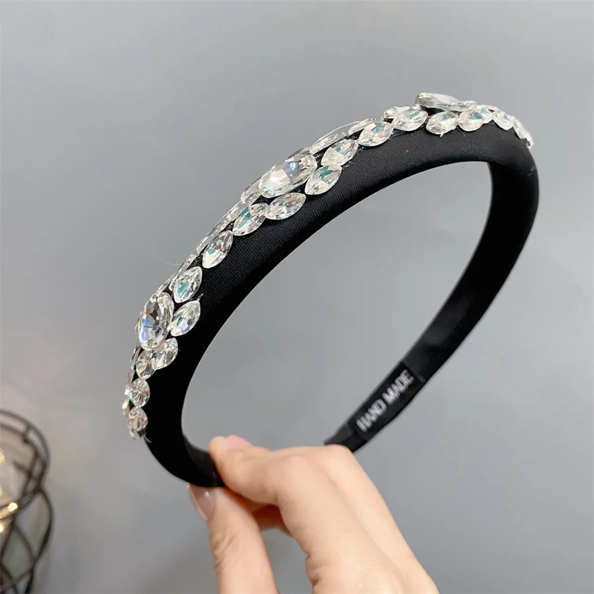 Elegant Simple Style Solid Color Cloth Inlay Rhinestones Hair Band