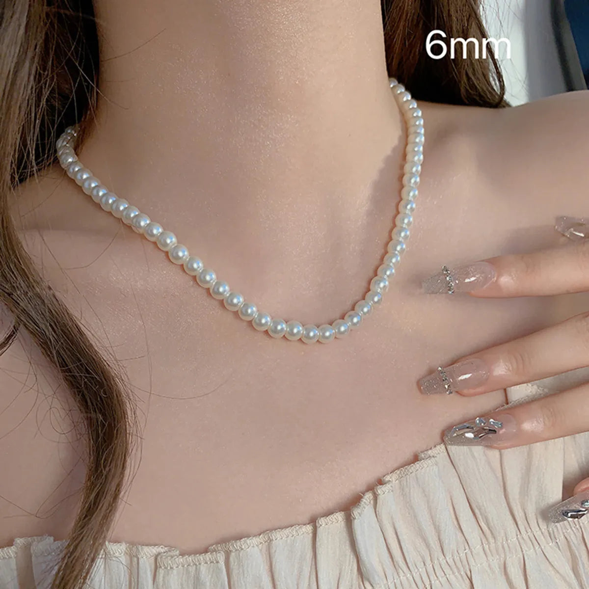 Elegant Simple Style Solid Color Imitation Pearl Plating Women'S Necklace