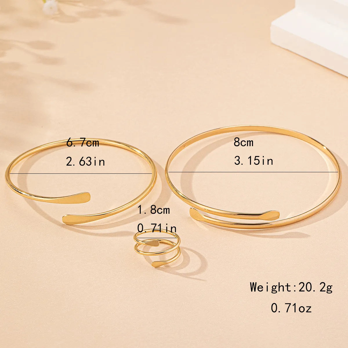 Elegant Simple Style Solid Color Iron Women'S Rings Bracelets Arm Bracelet