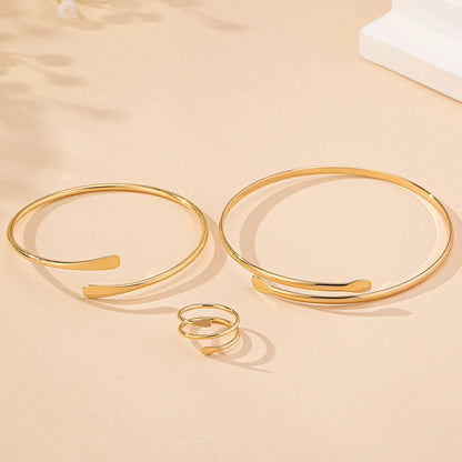 Elegant Simple Style Solid Color Iron Women'S Rings Bracelets Arm Bracelet