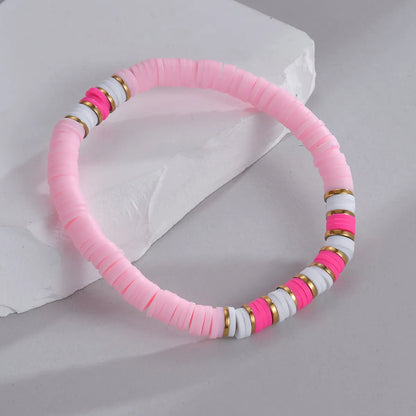 Wholesale Jewelry Elegant Simple Style Solid Color Soft Clay Beaded Bracelets