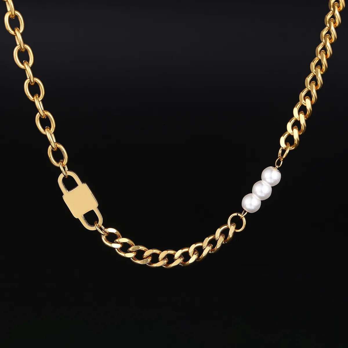 Elegant Simple Style Solid Color Stainless Steel Plating 18k Gold Plated Necklace