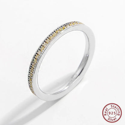 Elegant Simple Style Solid Color Sterling Silver Plating Inlay Zircon White Gold Plated Rhodium Plated Rings