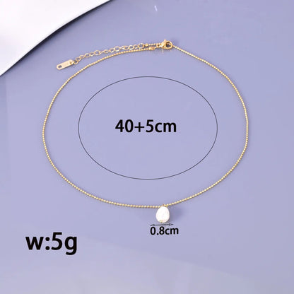 Elegant Simple Style Solid Color Titanium Steel Plating 18k Gold Plated Pendant Necklace