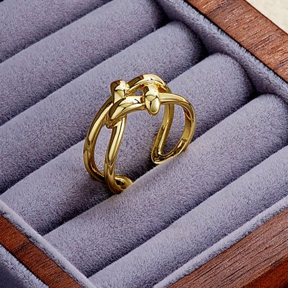 Elegant Simple Style Star Bow Knot Copper Gold Plated Zircon Open Rings In Bulk