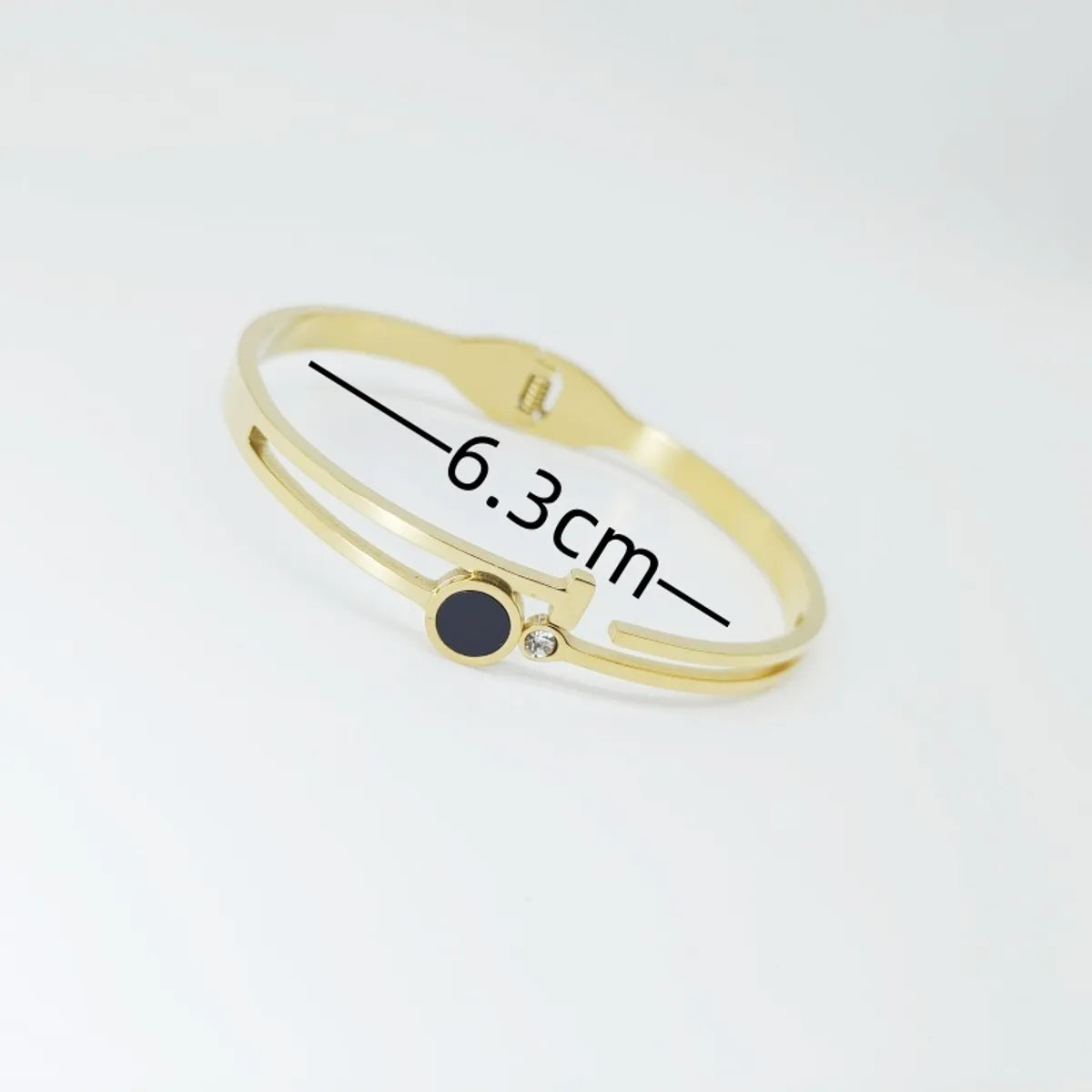 Elegant Simple Style Star Moon Titanium Steel Plating Inlay Rhinestones 18k Gold Plated Bangle