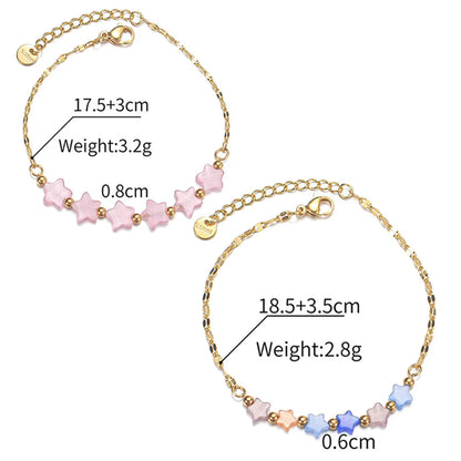 Elegant Simple Style Star Stainless Steel Plating 18k Gold Plated Bracelets