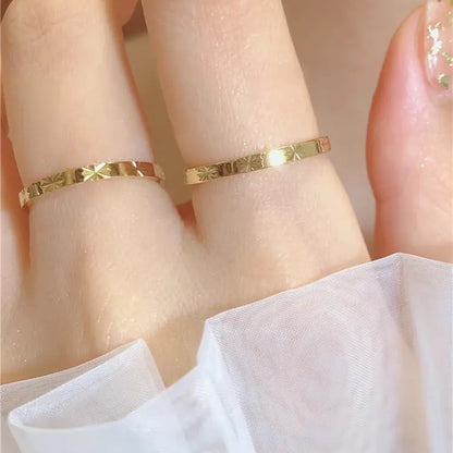 Elegant Simple Style Star Stainless Steel Plating Rings