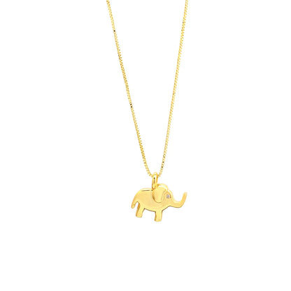 Elegant Simple Style Streetwear Elephant Copper 18k Gold Plated Zircon Pendant Necklace In Bulk