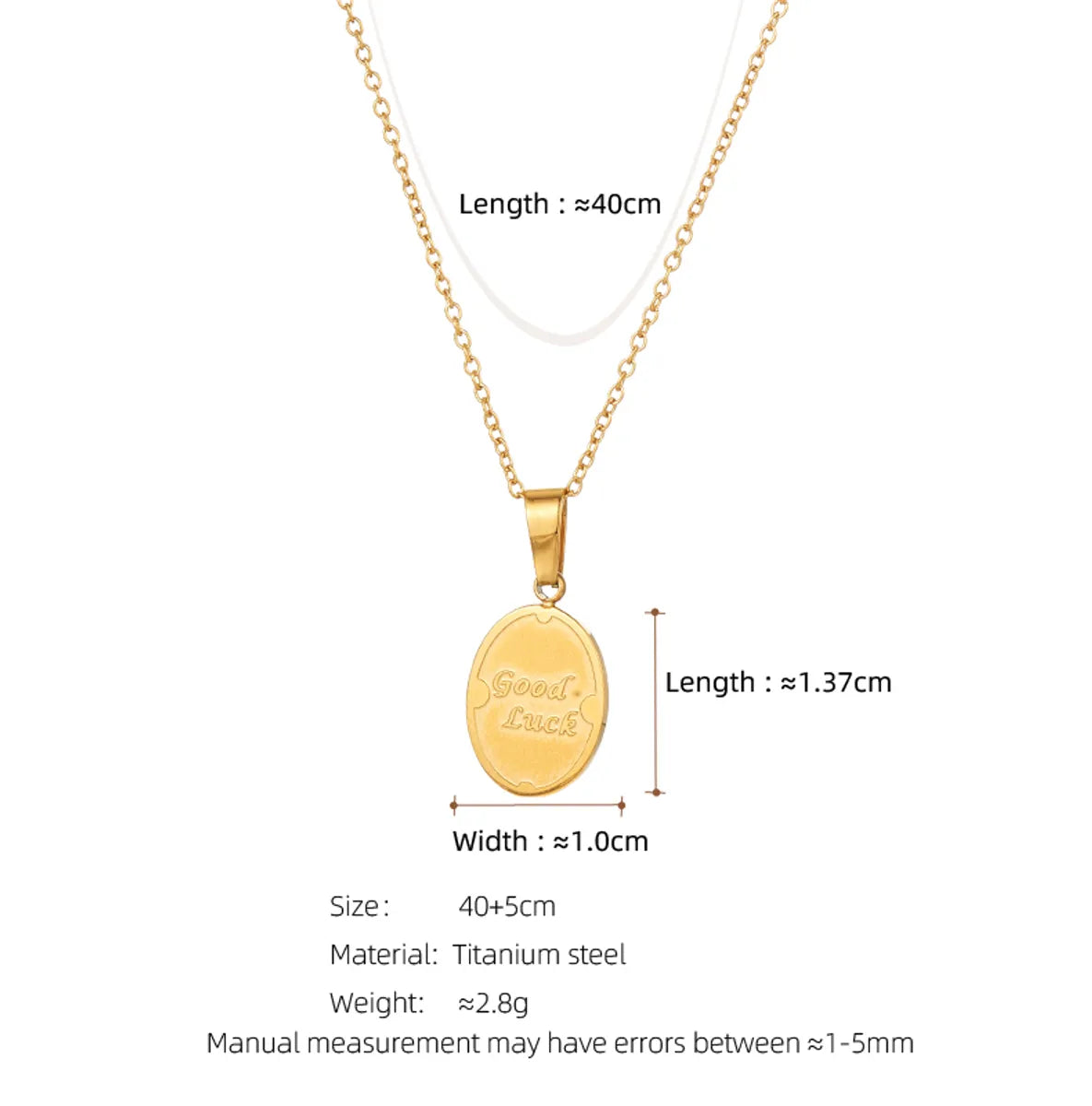 Elegant Simple Style Streetwear Geometric Titanium Steel Plating 18k Gold Plated Gold Plated Pendant Necklace