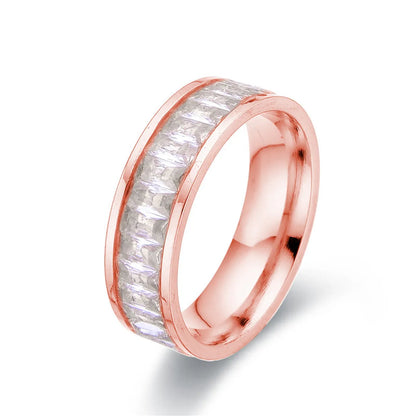 Wholesale Jewelry Elegant Simple Style Streetwear Solid Color Stainless Steel Zircon Plating Inlay Rings