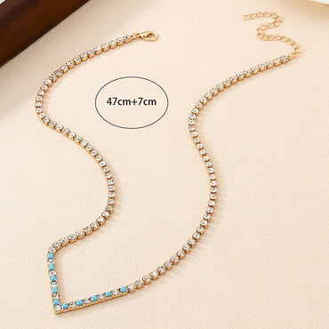 Elegant Simple Style V Shape Artificial Gemstones Alloy Wholesale Necklace