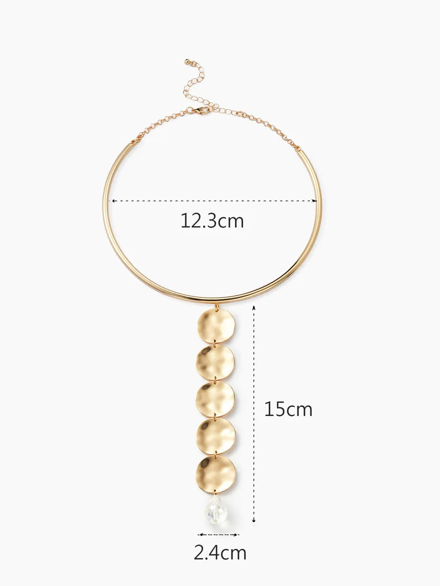 Elegant Simple Style Water Droplets Alloy Glass 14K Gold Plated Women's Choker