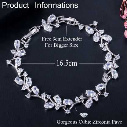 Elegant Simple Style Wreath Copper Zircon White Gold Plated Bracelets