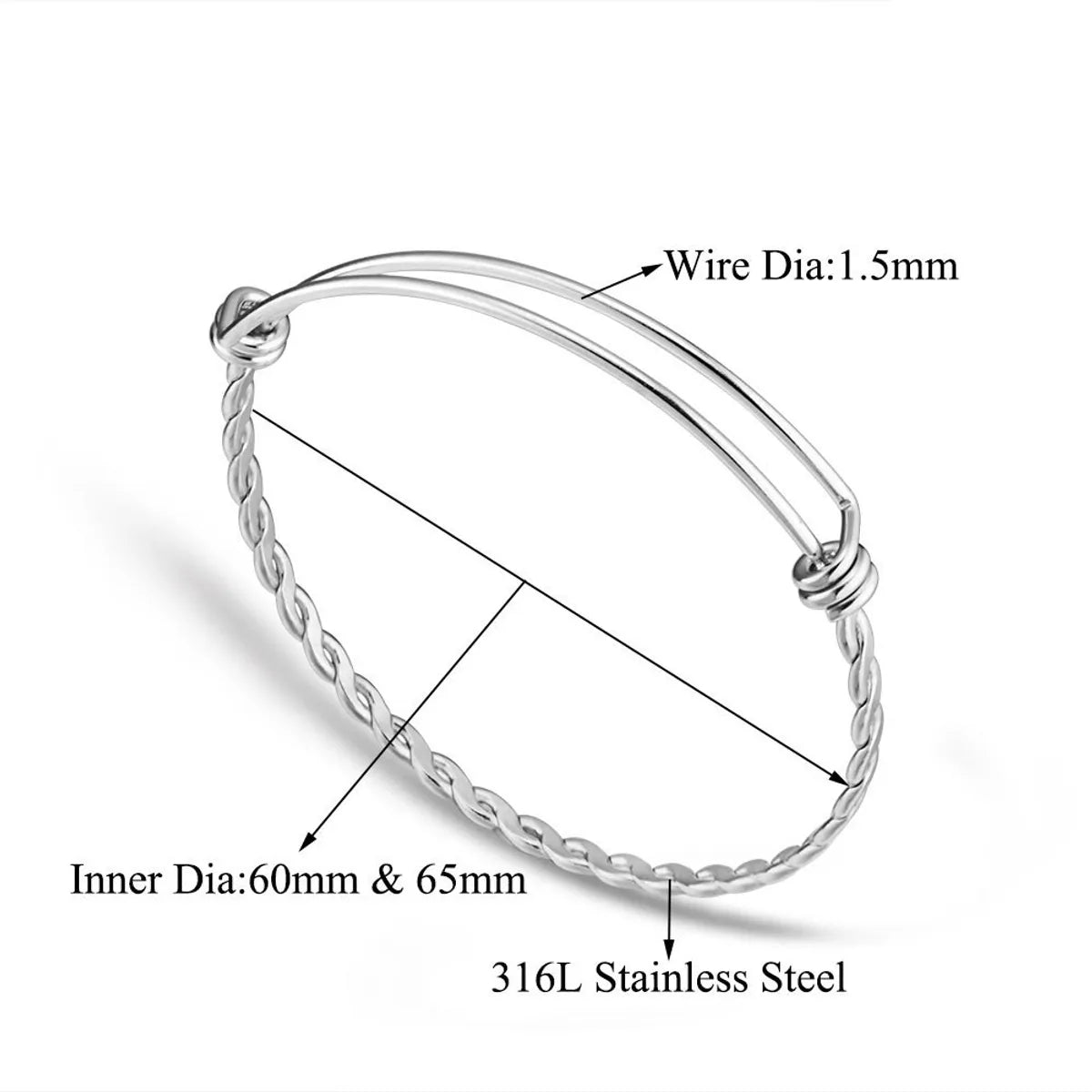 Elegant Solid Color 316L Stainless Steel  Bangle In Bulk