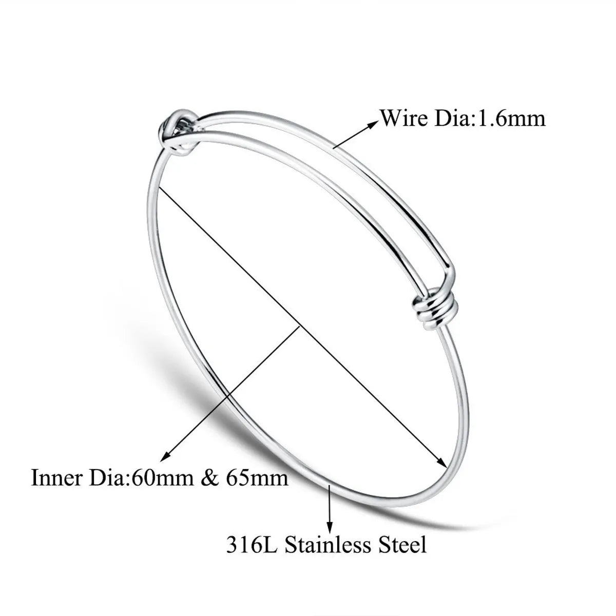 Elegant Solid Color 316L Stainless Steel  Bangle In Bulk