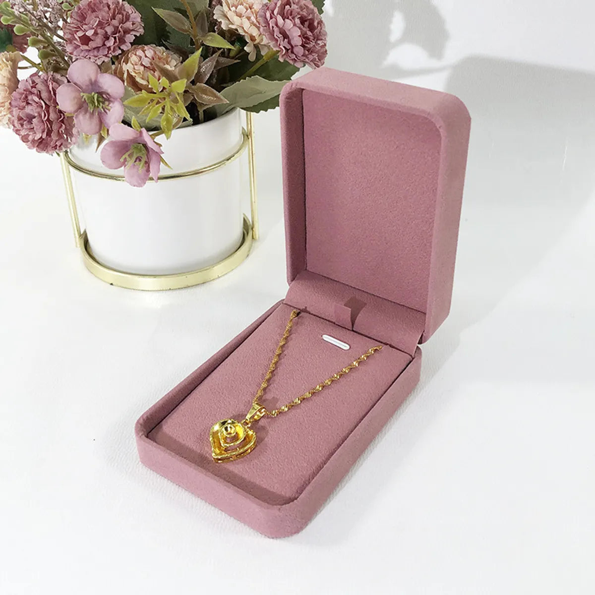 Elegant Solid Color Flannel Jewelry Boxes