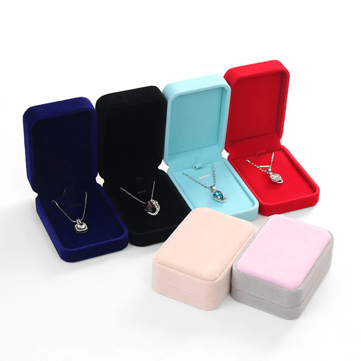 Elegant Solid Color Flannel Jewelry Boxes