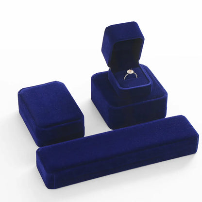 Elegant Solid Color Flannel Jewelry Boxes