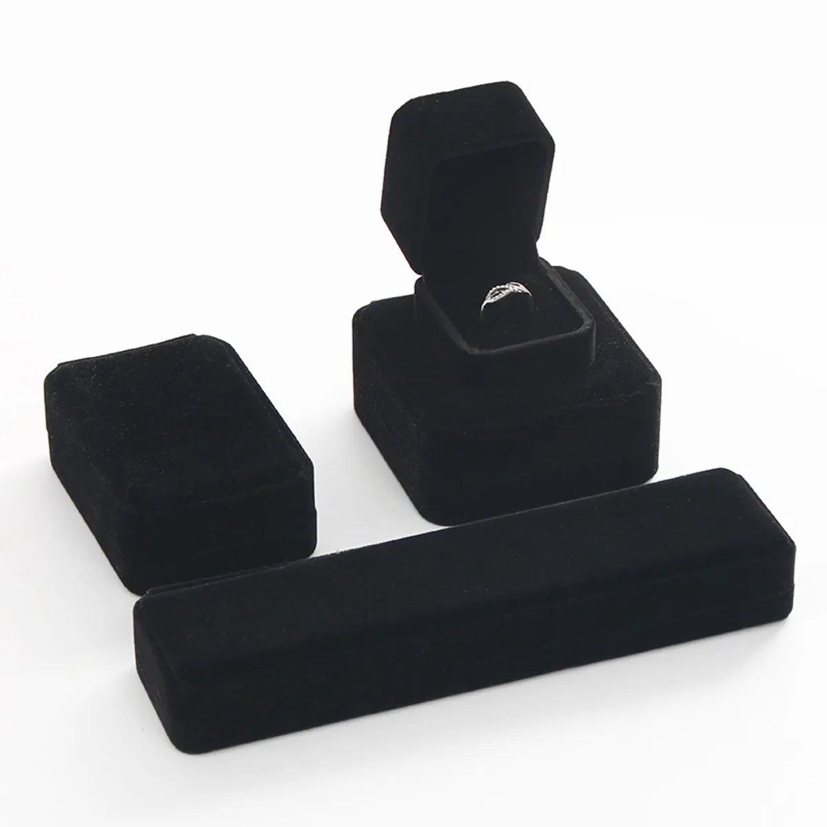 Elegant Solid Color Flannel Jewelry Boxes