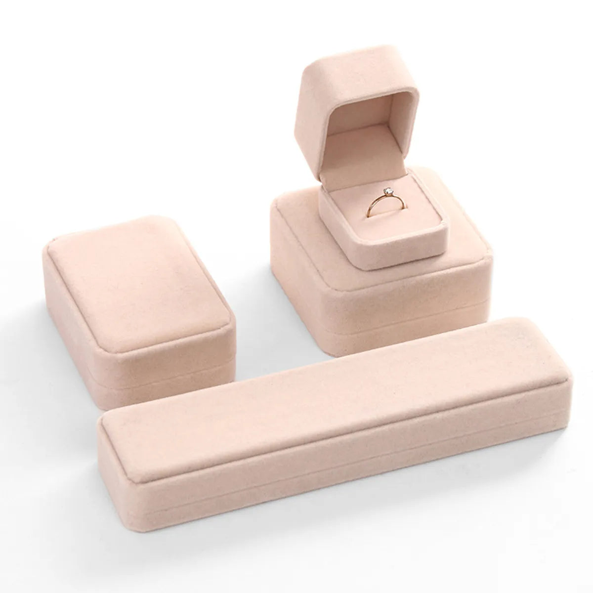 Elegant Solid Color Flannel Jewelry Boxes