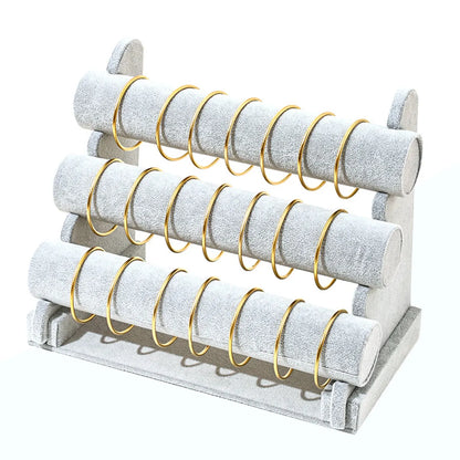 Elegant Solid Color Flannel Jewelry Rack