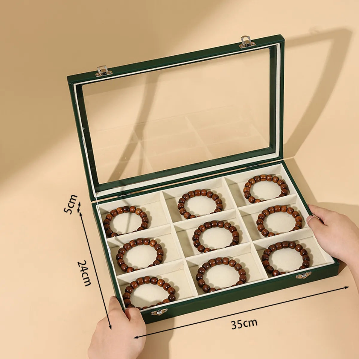 Elegant Solid Color Glass Jewelry Boxes