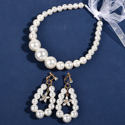 Elegant Solid Color Imitation Pearl Beaded Hair Clip Hair Band