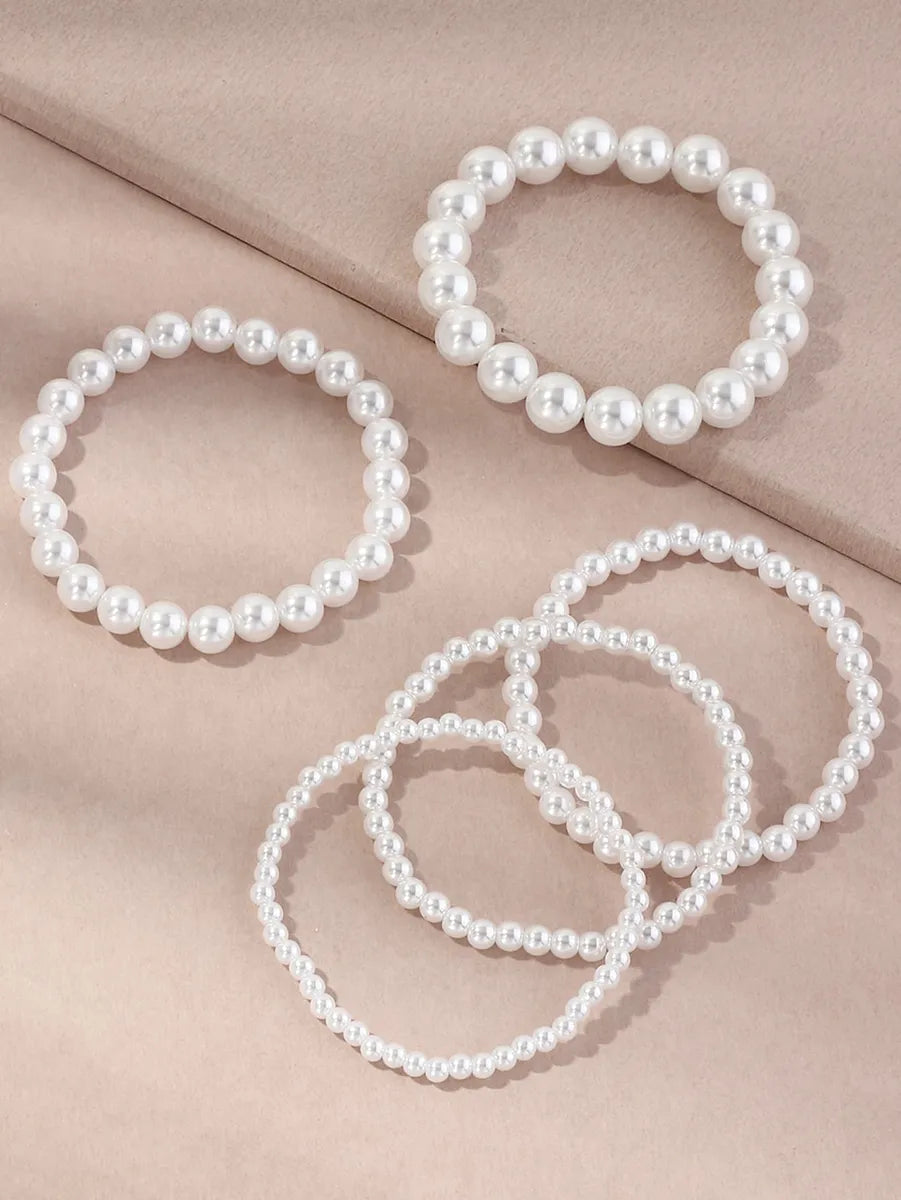 Elegant Solid Color Imitation Pearl Women'S Bracelets