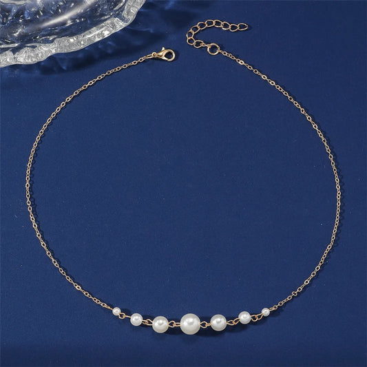 Elegant Solid Color Imitation Pearl Women's Necklace