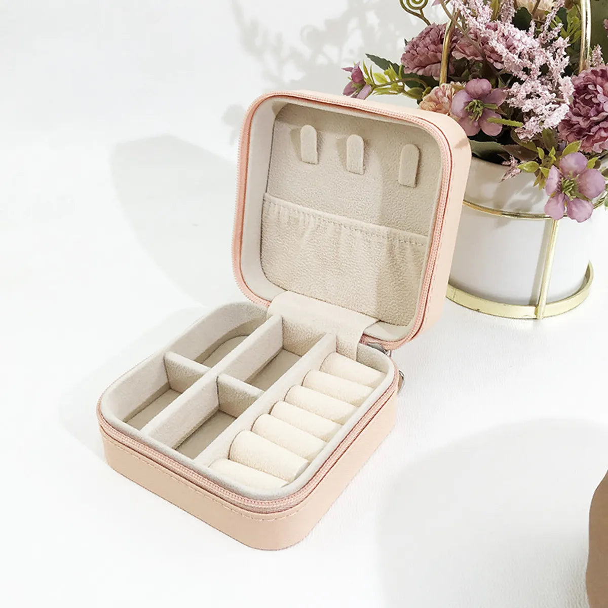 Elegant Solid Color Pu Leather Jewelry Boxes