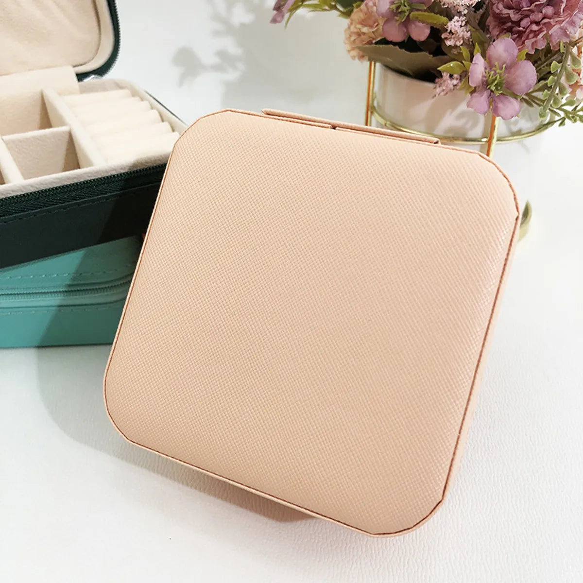 Elegant Solid Color Pu Leather Jewelry Boxes