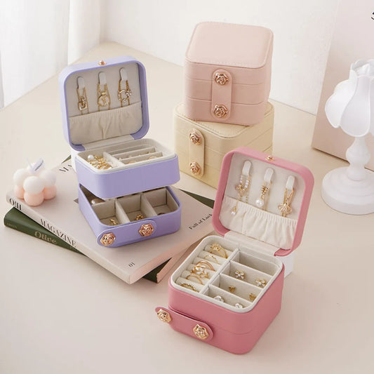 Elegant Solid Color Pu Leather Jewelry Boxes