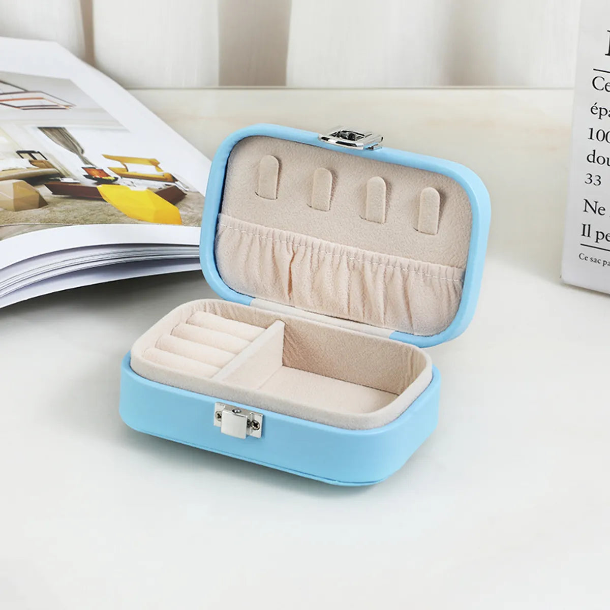 Elegant Solid Color Pu Leather Jewelry Boxes