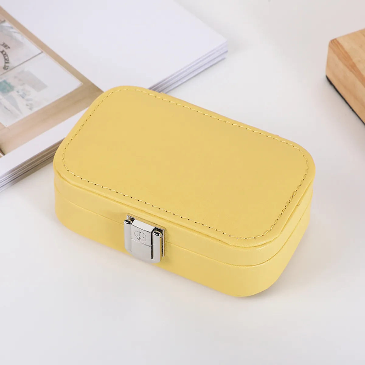 Elegant Solid Color Pu Leather Jewelry Boxes