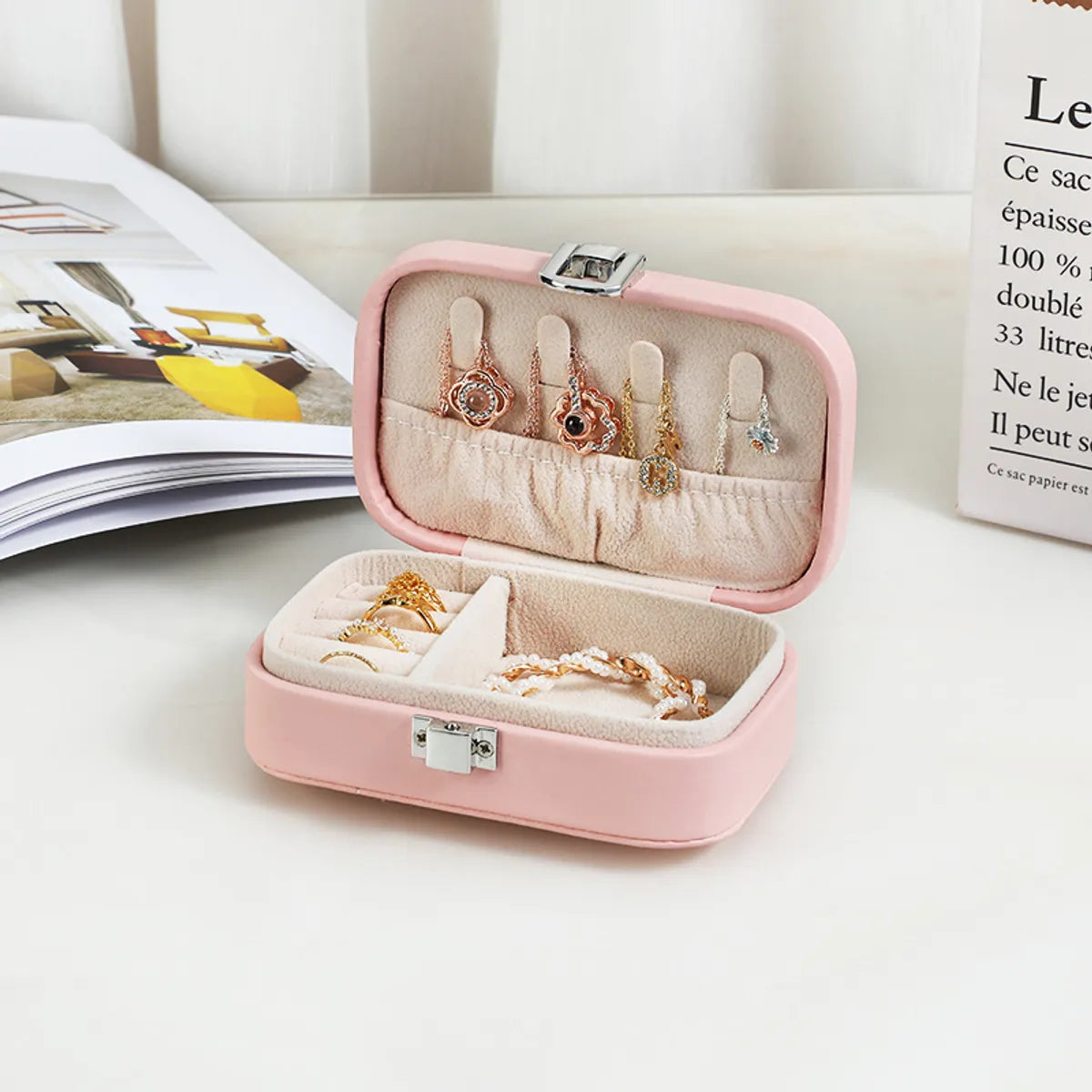 Elegant Solid Color Pu Leather Jewelry Boxes