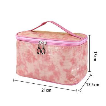 Elegant Solid Color Pu Leather Square Makeup Bags