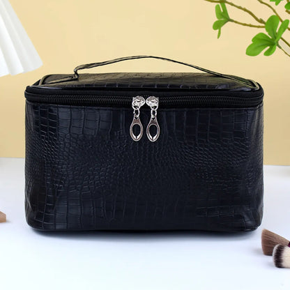 Elegant Solid Color Pu Leather Square Makeup Bags