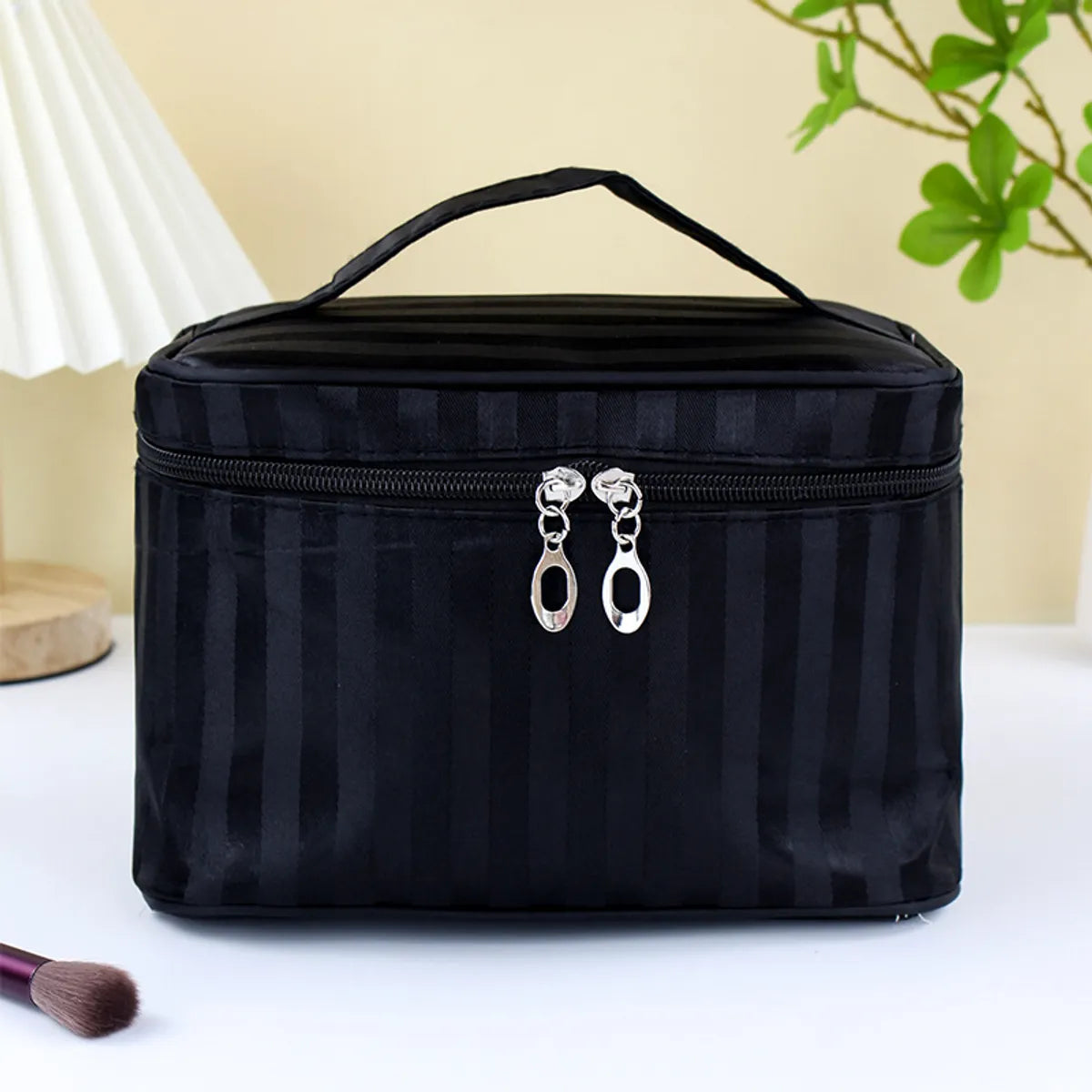 Elegant Solid Color Pu Leather Square Makeup Bags